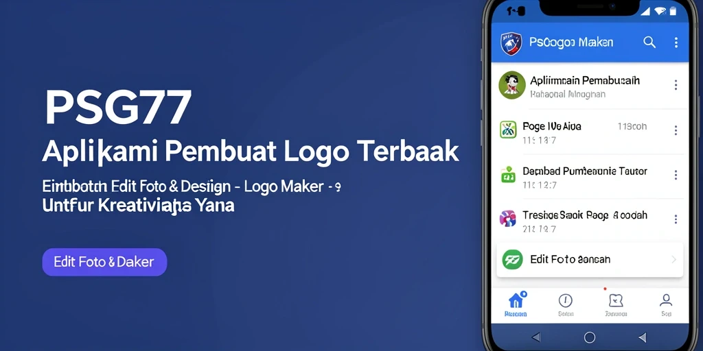 Tampilan antarmuka aplikasi Logo Maker PSG77 yang user-friendly.